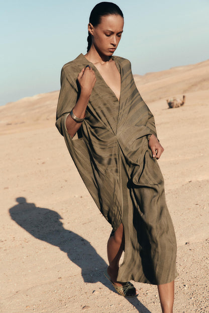 DRAPED MIDI DRESS