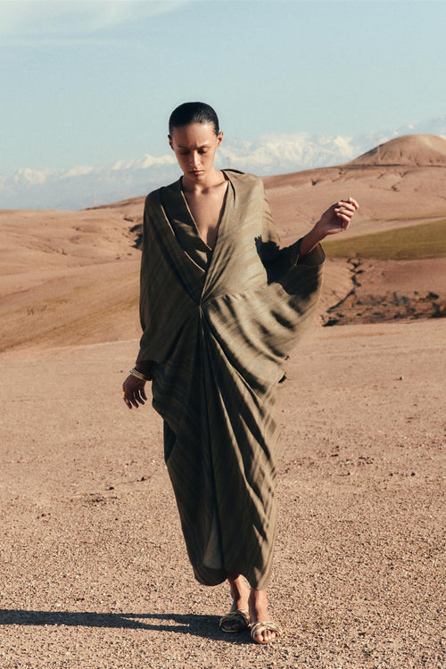 DRAPED MIDI DRESS