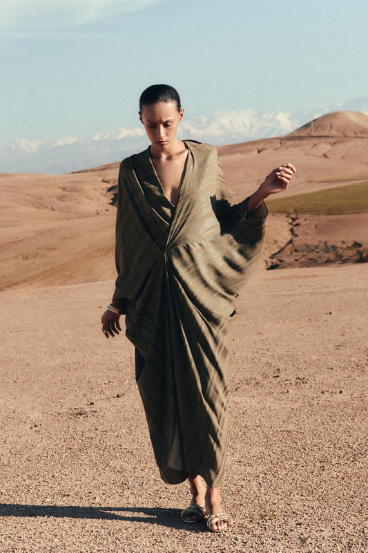 DRAPED MIDI DRESS