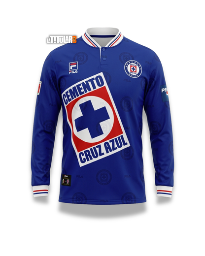 Cruz Azul Home Manga Larga Camiseta 1998 - Retro