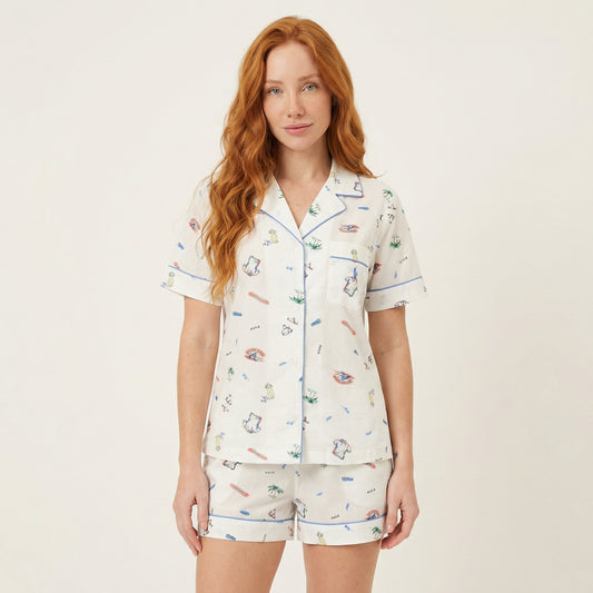 Soft Dream | Ensemble Nuit Satiné – Chemise & Short