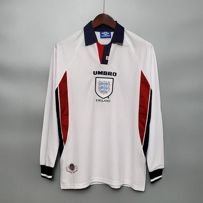 Inglaterra Retro 1998 Camiseta Local - Manga Larga