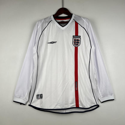 Inglaterra Retro Camiseta Local 2002 - Manga Larga