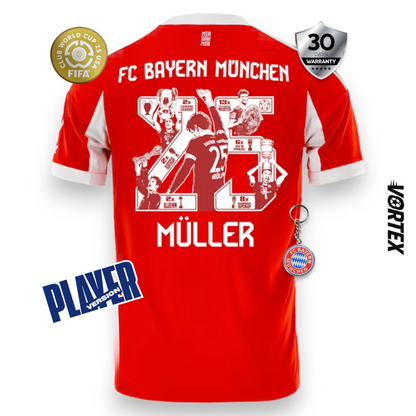Bayern Munich Player Camiseta Local 2025/26 - Versión Jugador - Müller Edición Especial
